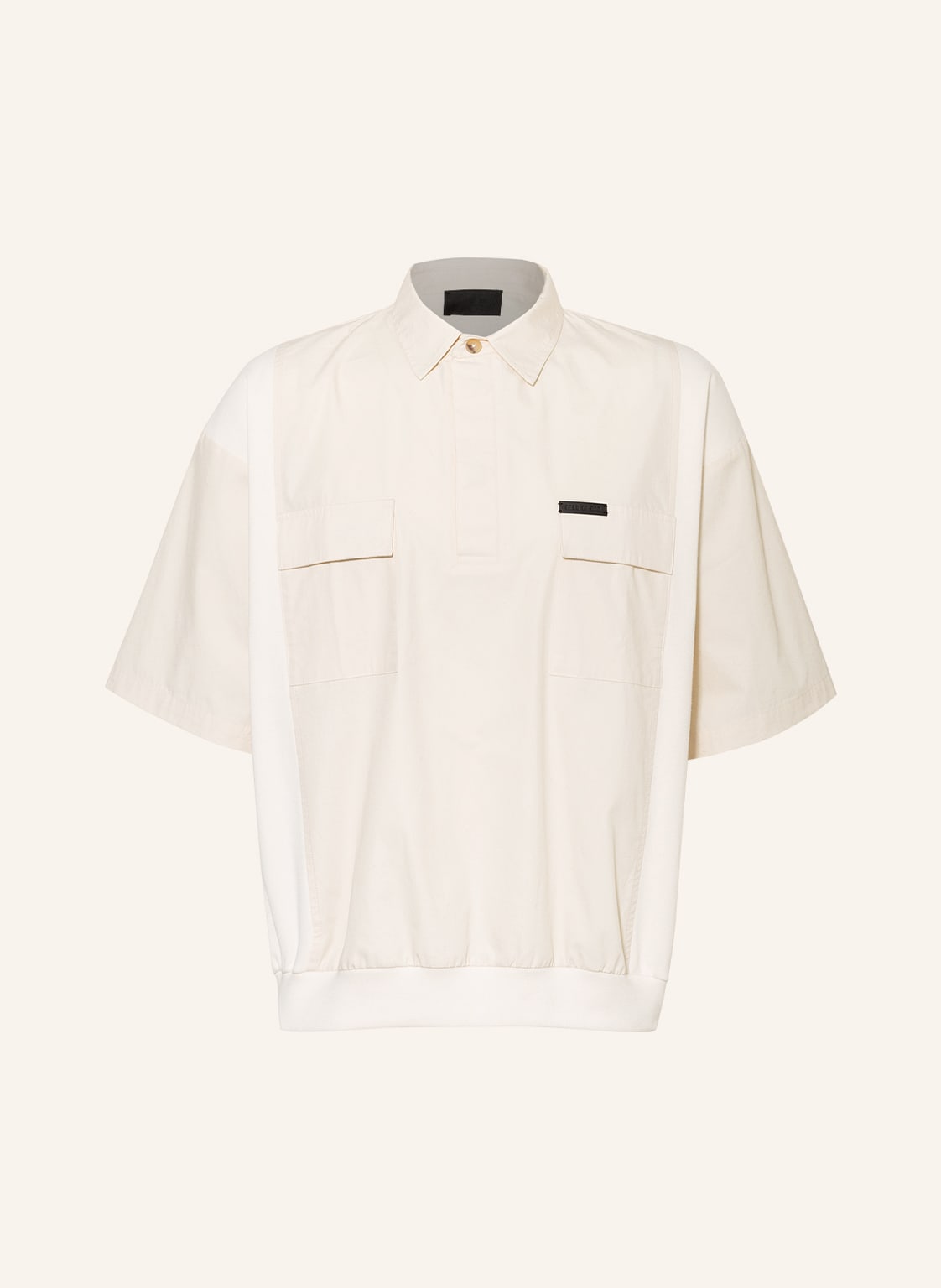 Image of Fear Of God Oversized-Poloshirt Im Materialmix weiss