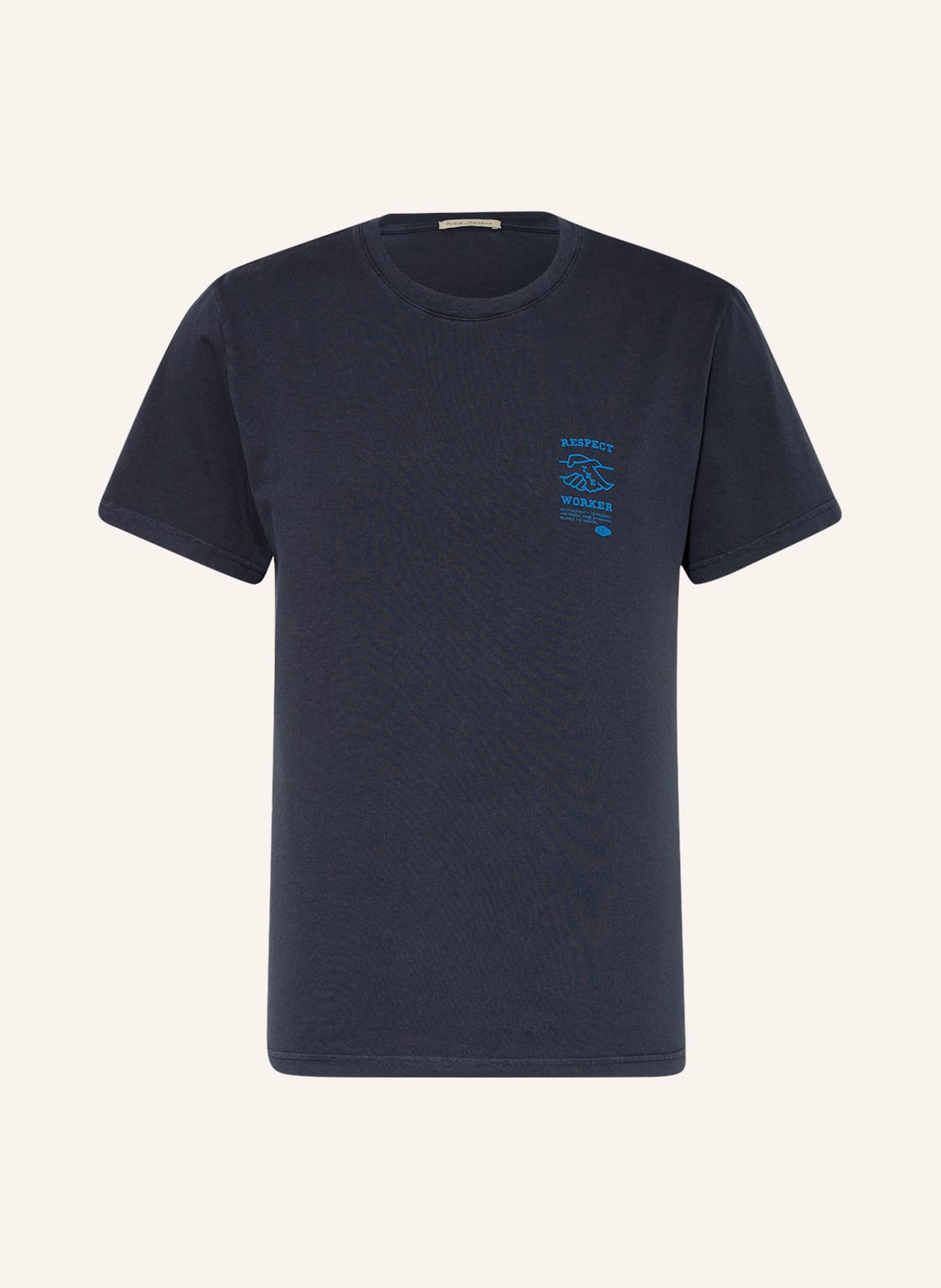Nudie Jeans T-Shirt Roy Respect blau