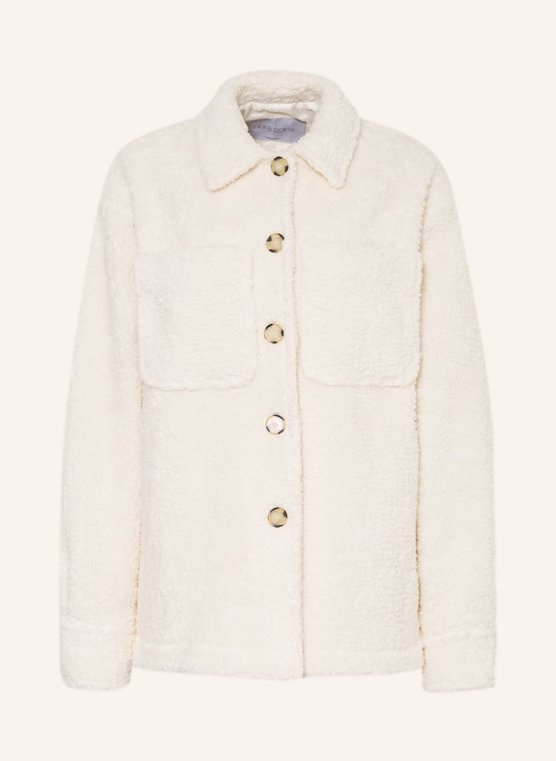 Image of Black Palms Oversized-Overshirt Toby Aus Teddyfell weiss