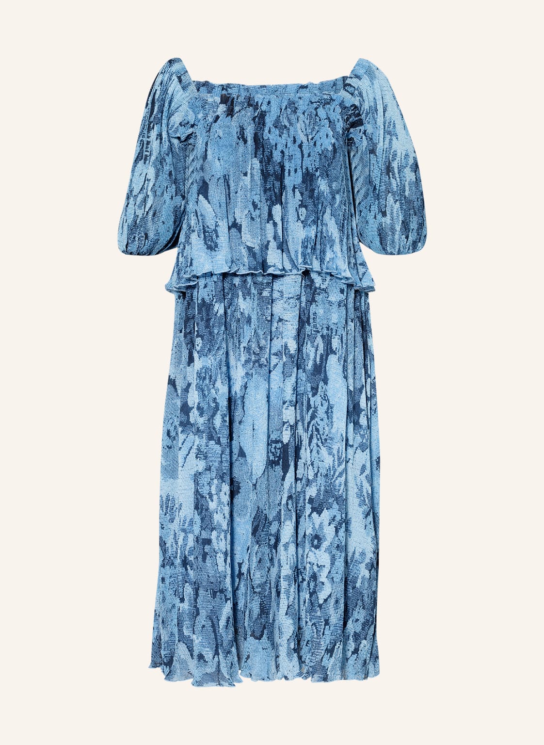 Image of Ganni Plisseekleid blau