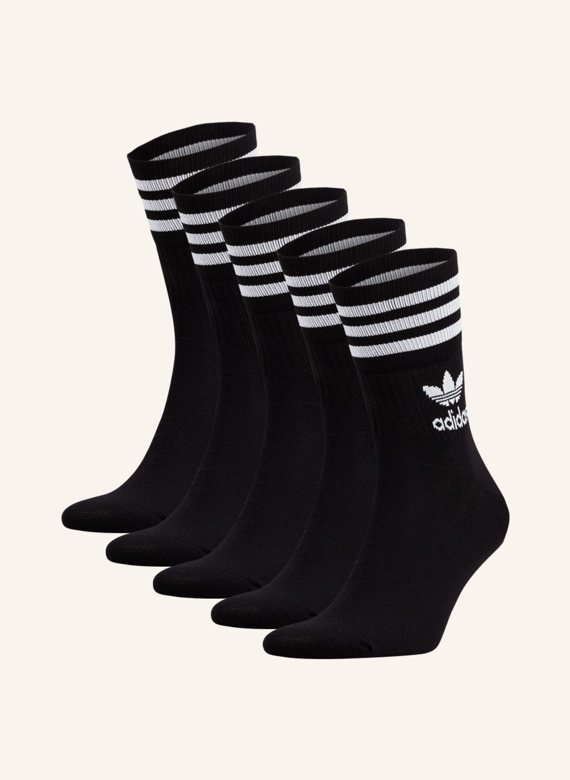Image of Adidas Originals 5er-Pack Socken Solid Mid Cut schwarz