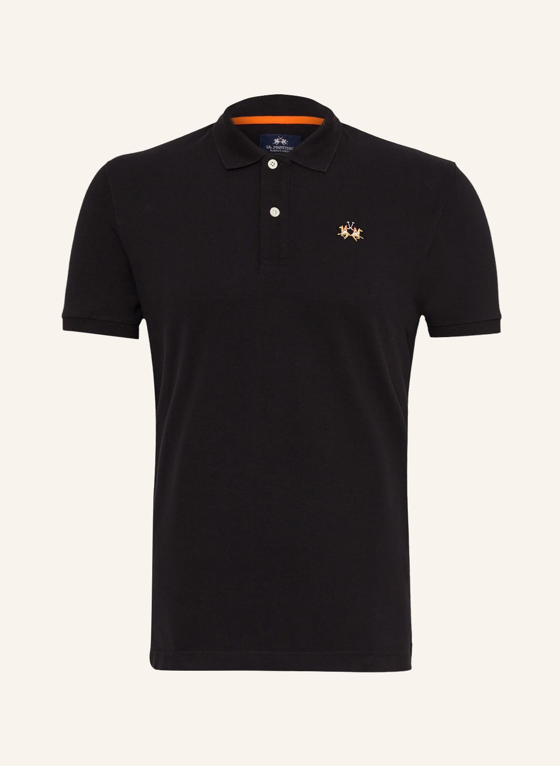 Image of La Martina Piqué-Poloshirt Slim Fit schwarz