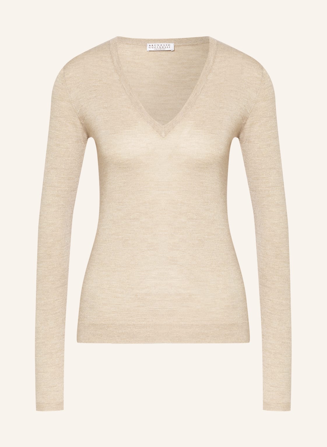 Image of Brunello Cucinelli Pullover Mit Cashmere Und Glitzergarn beige