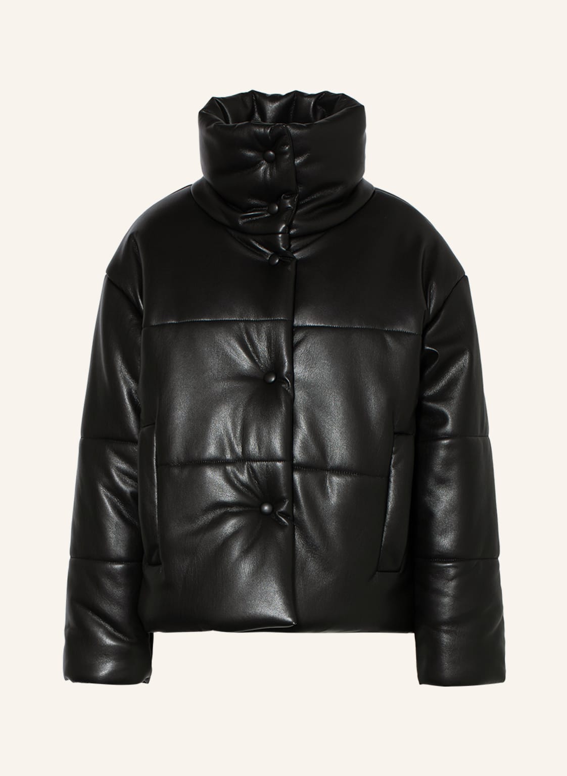 Image of Nanushka Steppjacke In Lederoptik schwarz