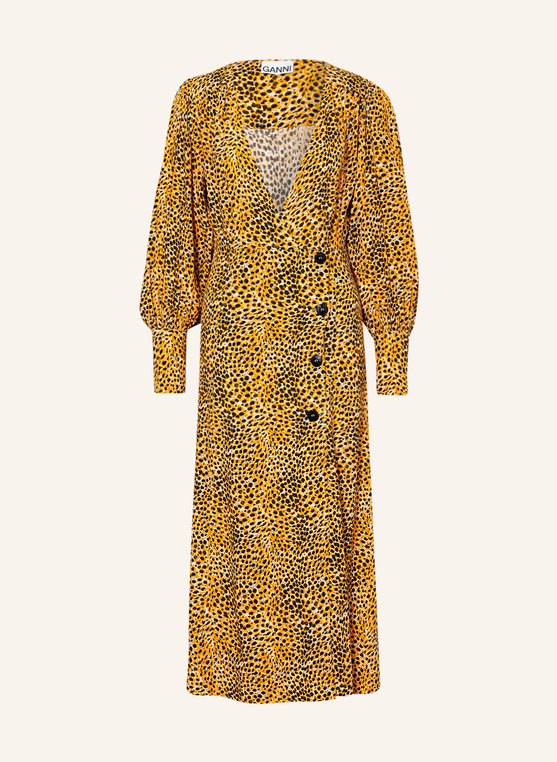 Image of Ganni Hemdblusenkleid gelb