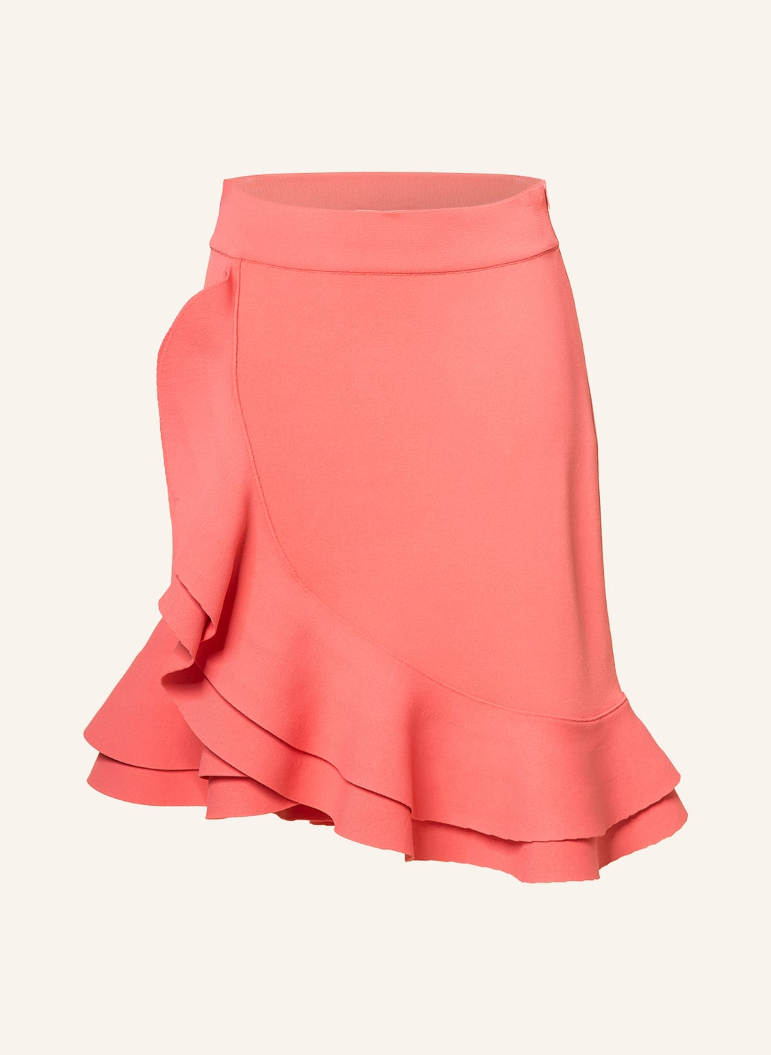 Image of Alexander Mcqueen Rock Mit Volantbesatz rot