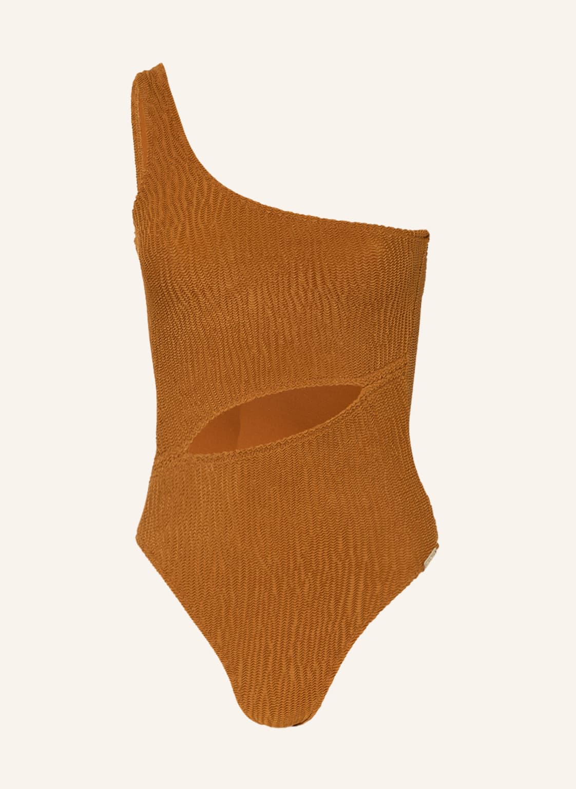 Image of Watercult One-Shoulder-Badeanzug Textured Basics braun