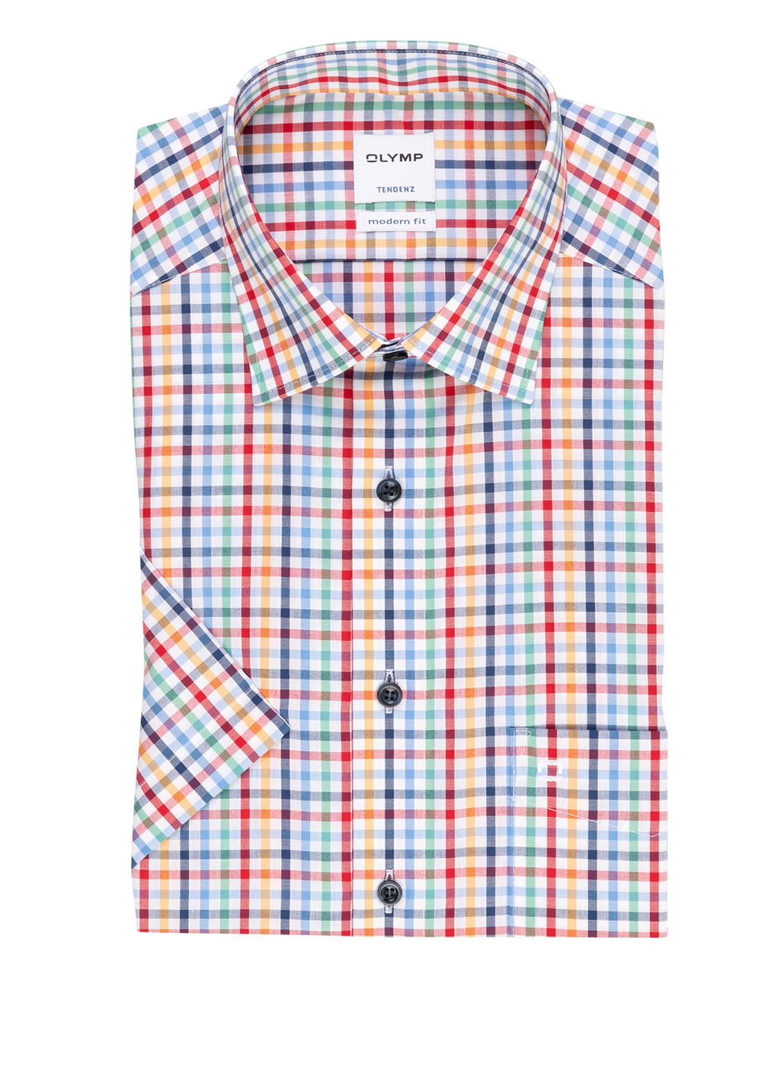 Image of Olymp Kurzarm-Hemd Tendenz Modern Fit orange