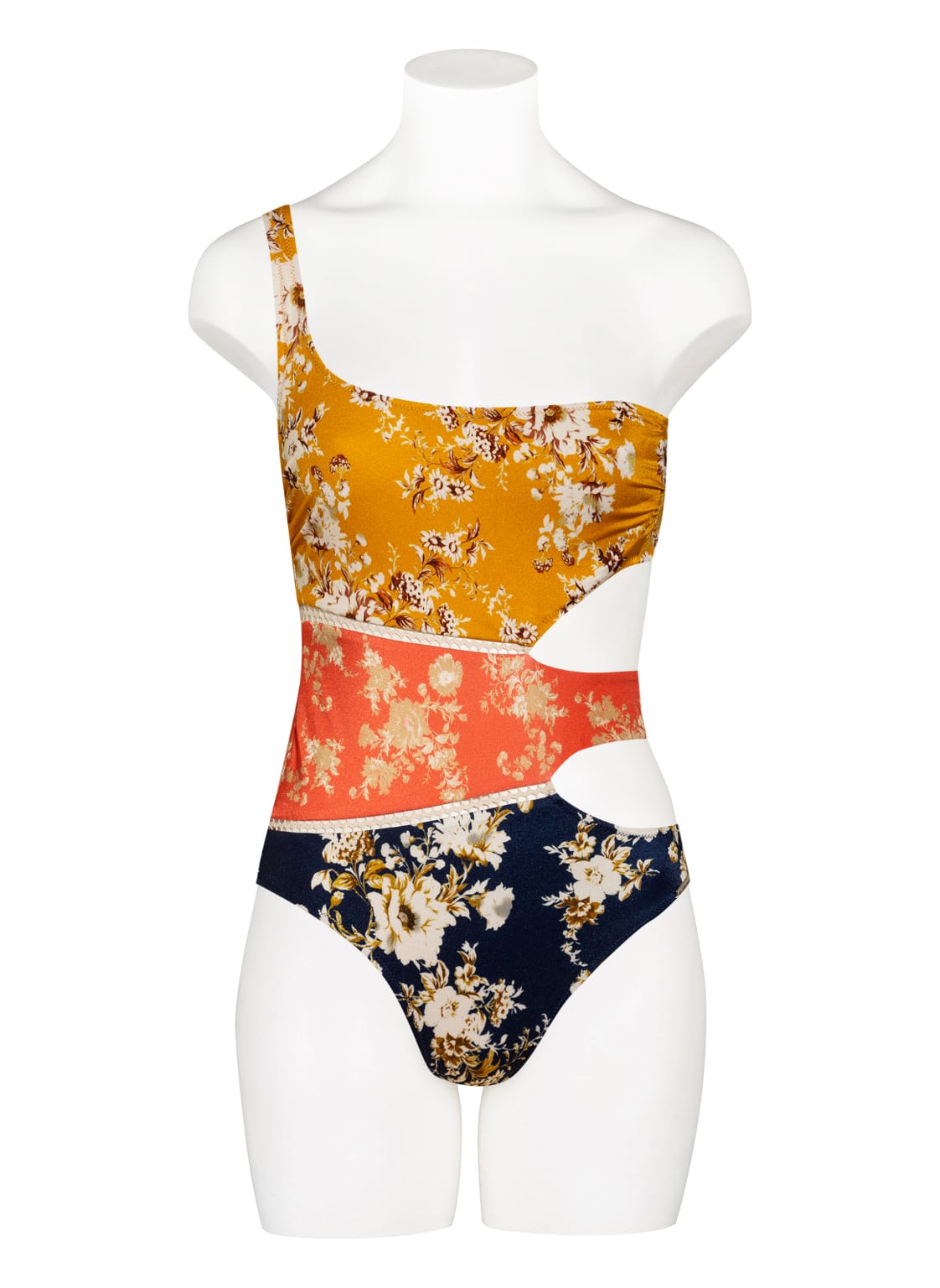 Image of Watercult Bügel-Badeanzug Patchwork Floral orange