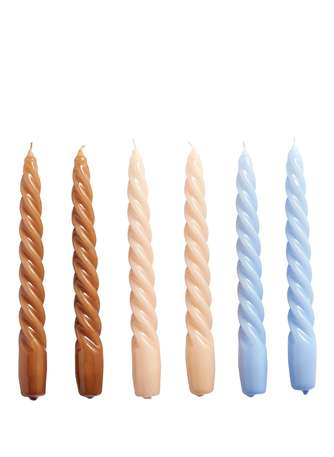 Image of Hay 6er-Set Stabkerzen Twist braun