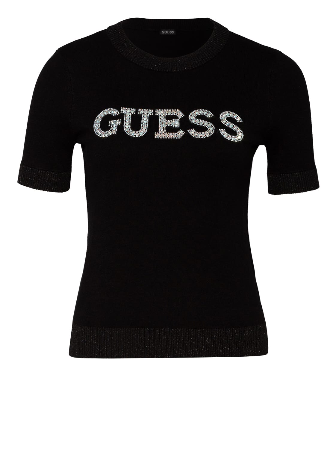 Guess T-Shirt Clarisse Mit Schmucksteinbesatz schwarz