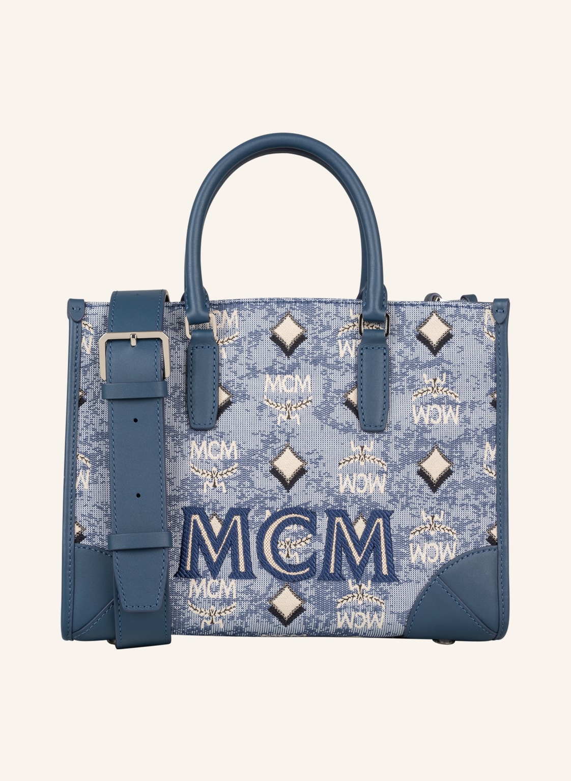 Image of Mcm Handtasche Vintage Jacquard blau