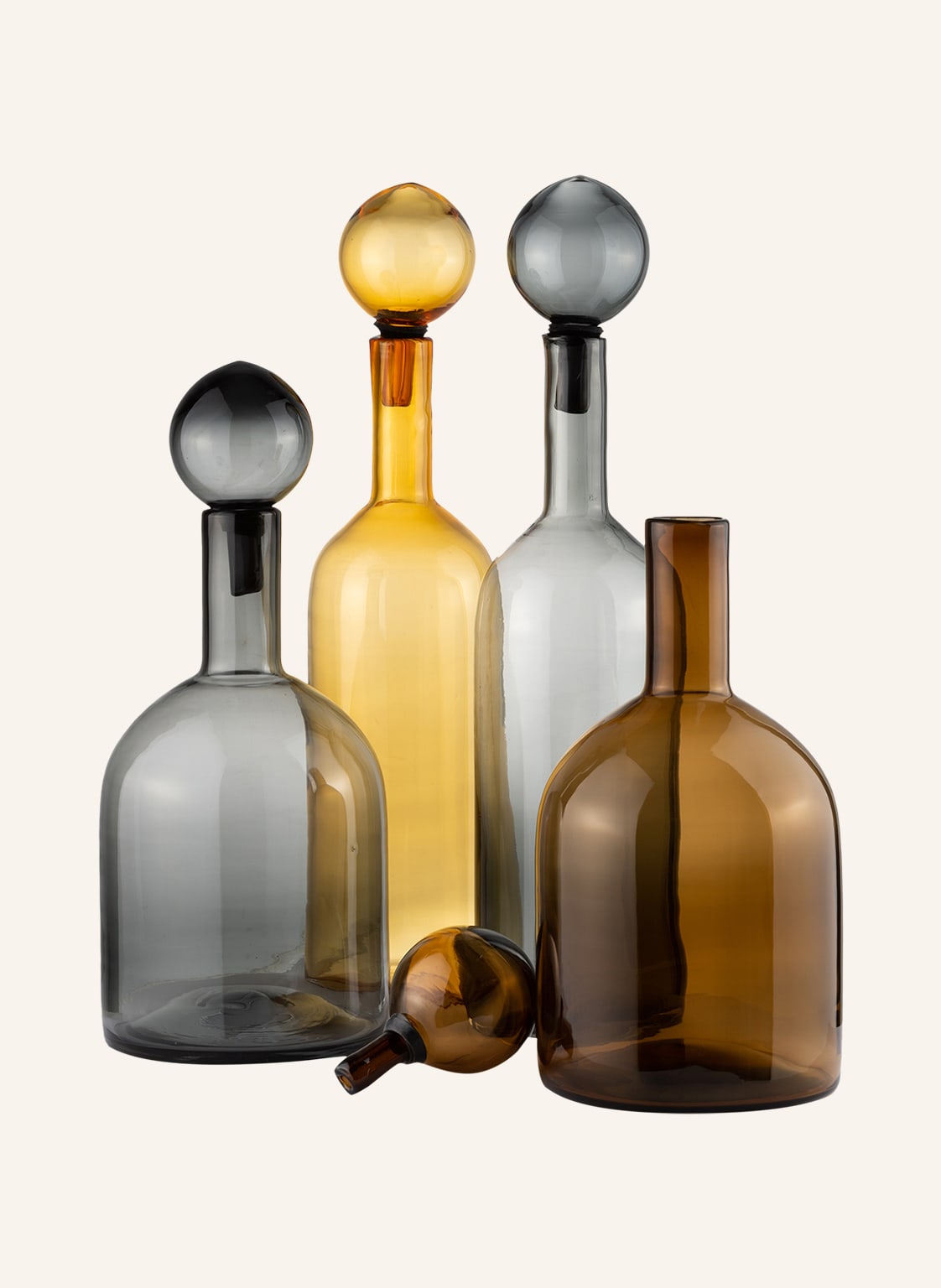 Image of Pols Potten 8-Tlg. Flaschen-Set Bubbles And Bottles grau