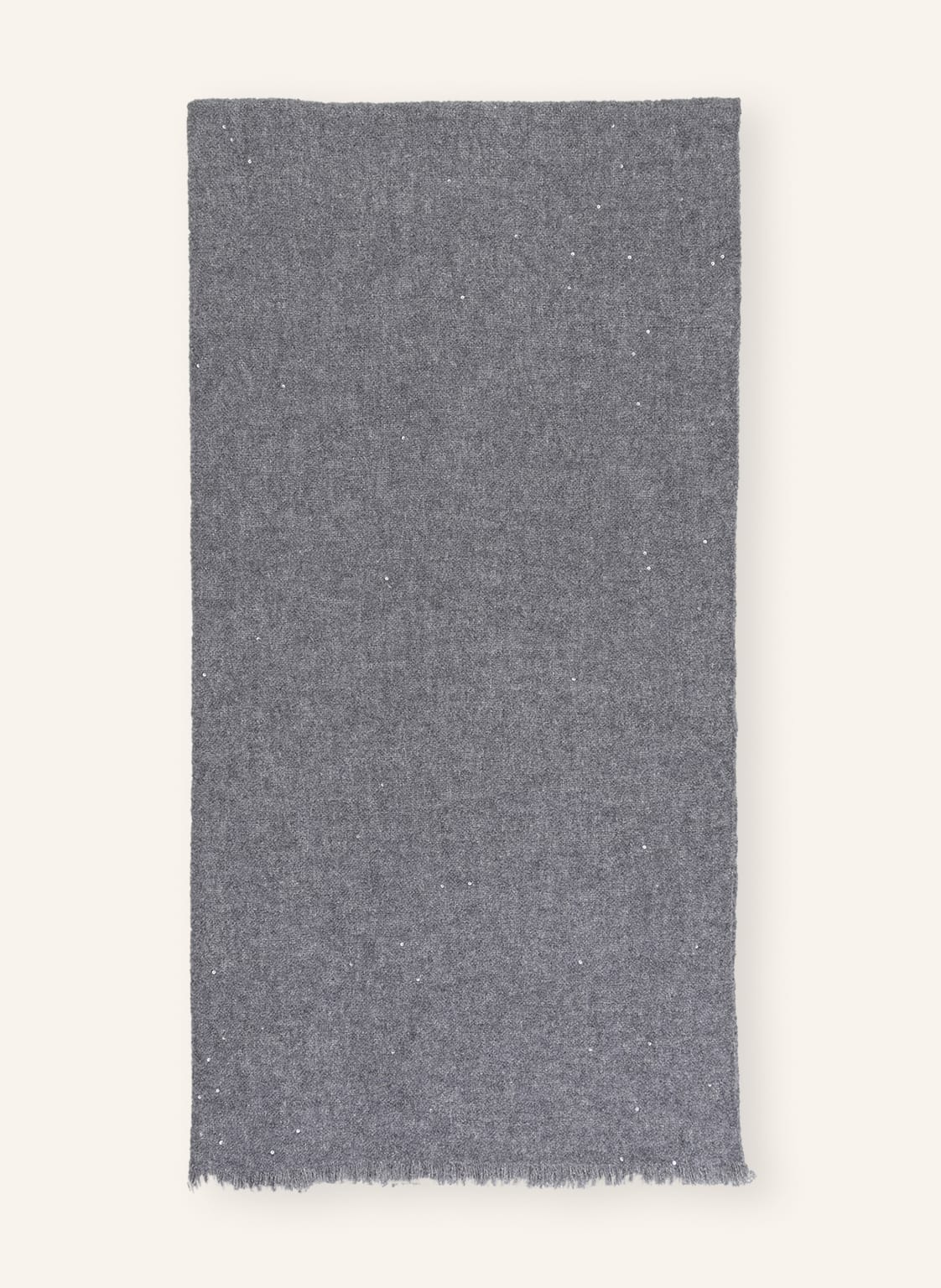 Image of Brunello Cucinelli Bouclé-Schal Aus Cashmere Mit Paillettenbesatz grau