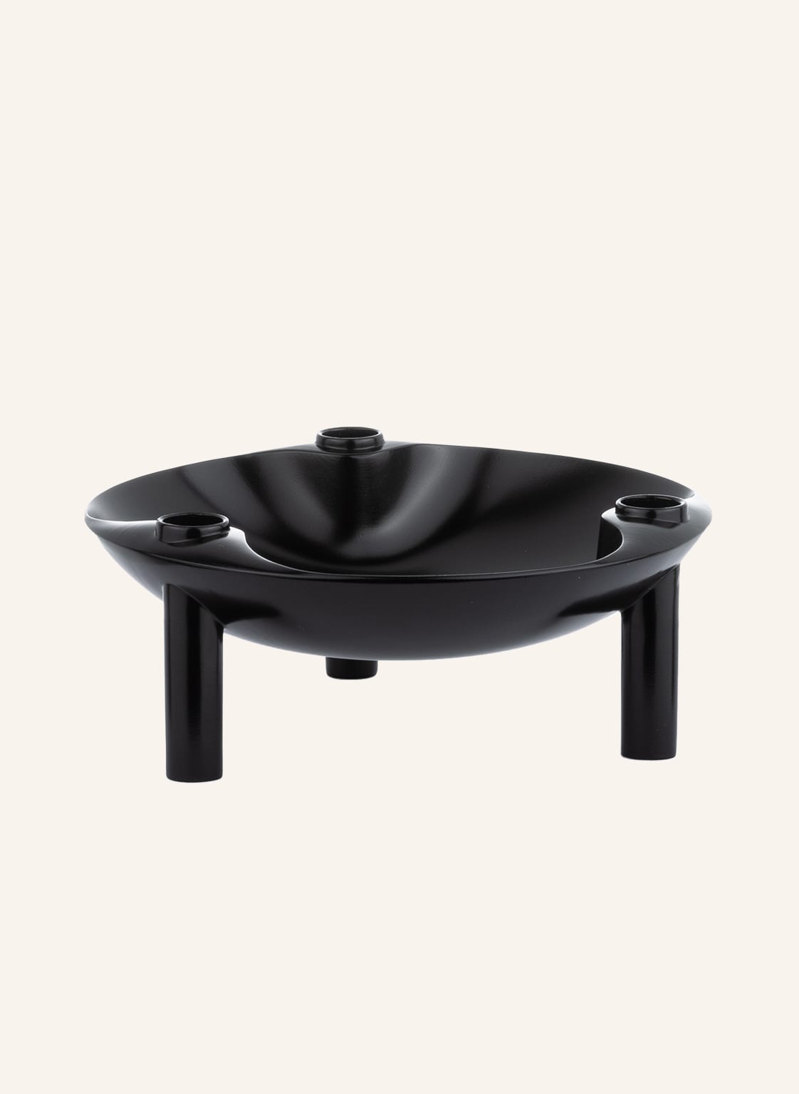 Image of Stoff Nagel Kerzenhalter Mit Schale schwarz