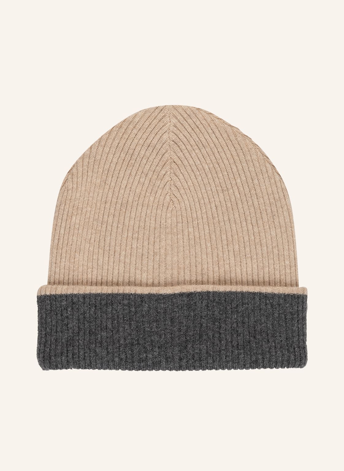 Image of Brunello Cucinelli Cashmere-Mütze Zum Wenden grau