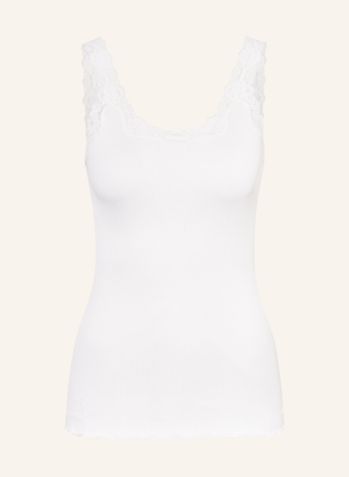 Image of Rosemunde Seidentop Babette Mit Spitzenbesatz weiss