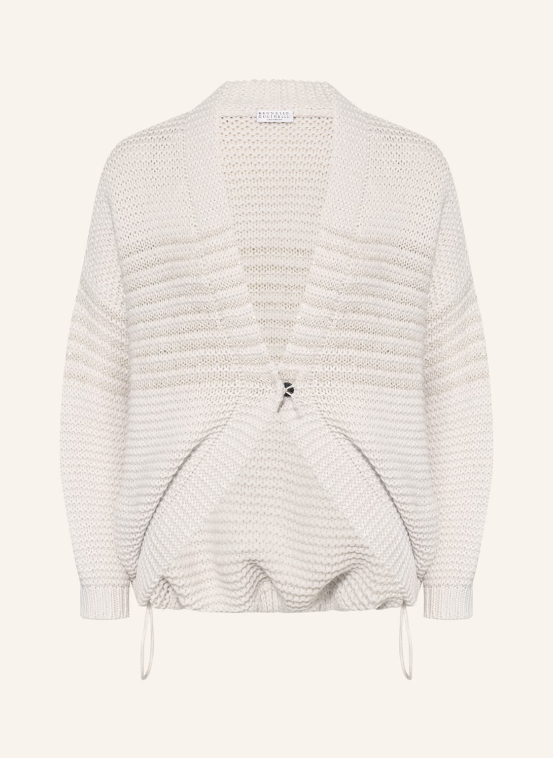 Image of Brunello Cucinelli Strickjacke Mit Cashmere Und Paillettenbesatz beige