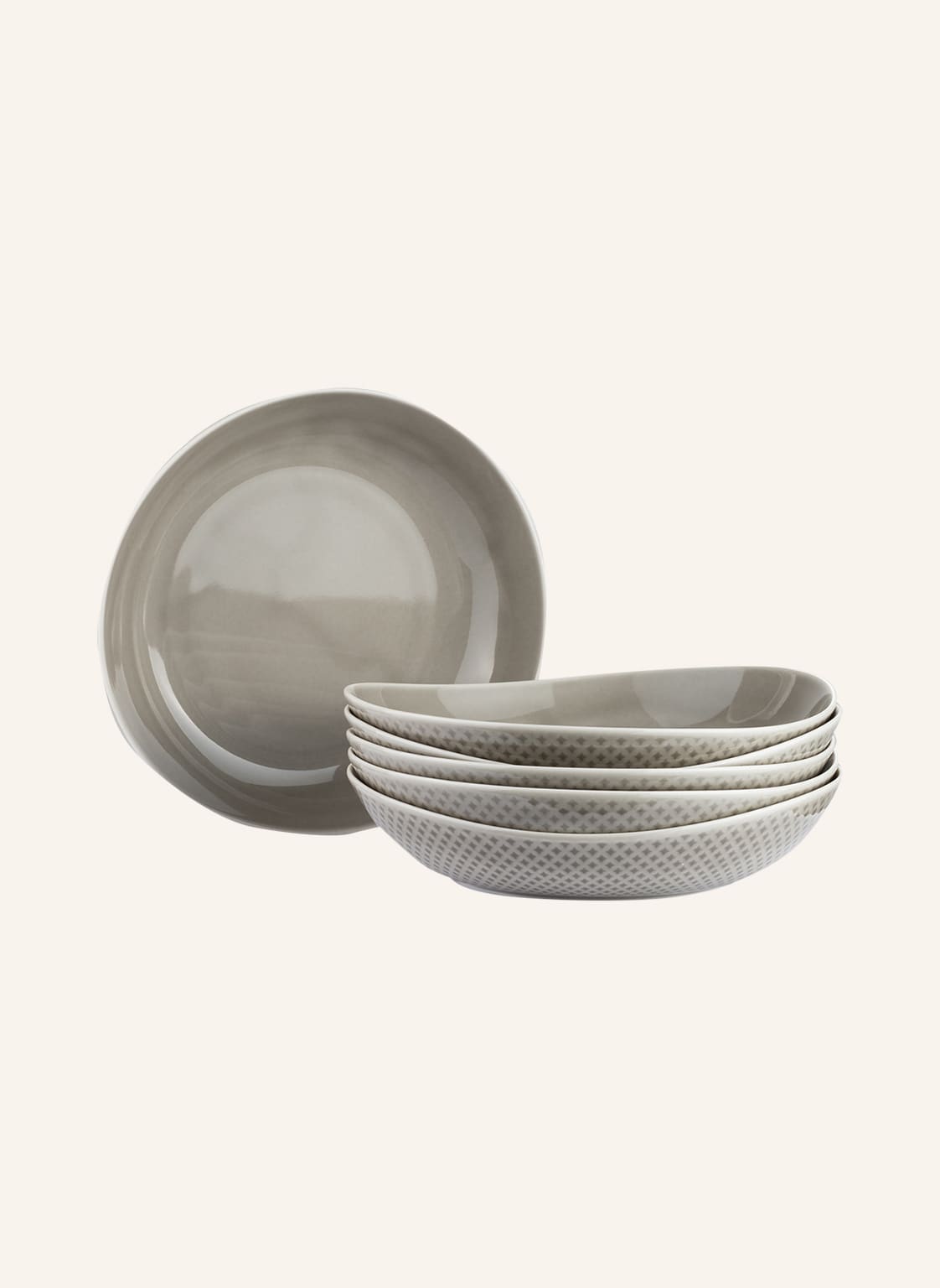 Image of Rosenthal 6er-Set Suppenteller Junto Pearl Grey grau