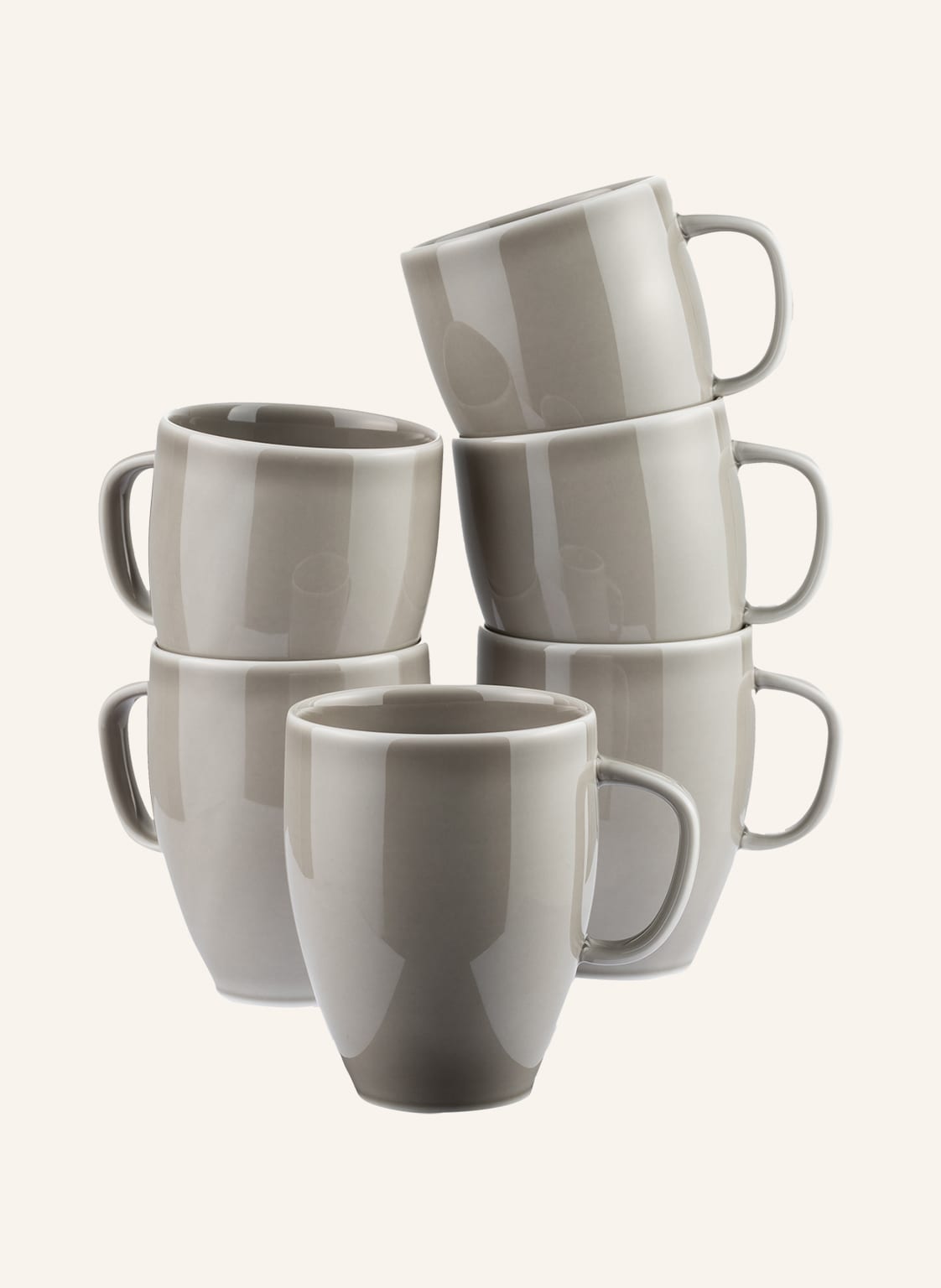 Image of Rosenthal 6er-Set Henkelbecher Junto Pearl Grey grau