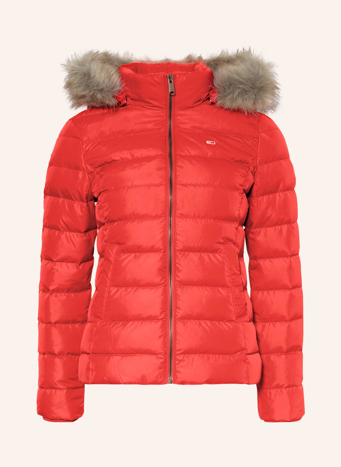 Image of Tommy Jeans Daunenjacke Mit Abnehmbarer Kapuze Und Kunstfellbesatz rot