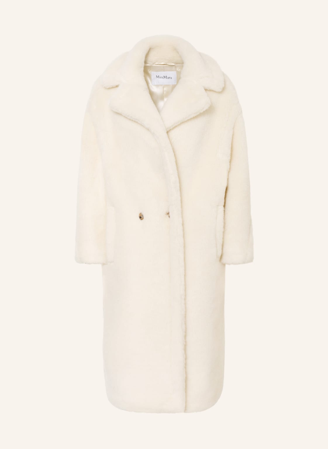 Image of Max Mara Teddyfell-Mantel Tedgirl Mit Alpaka weiss