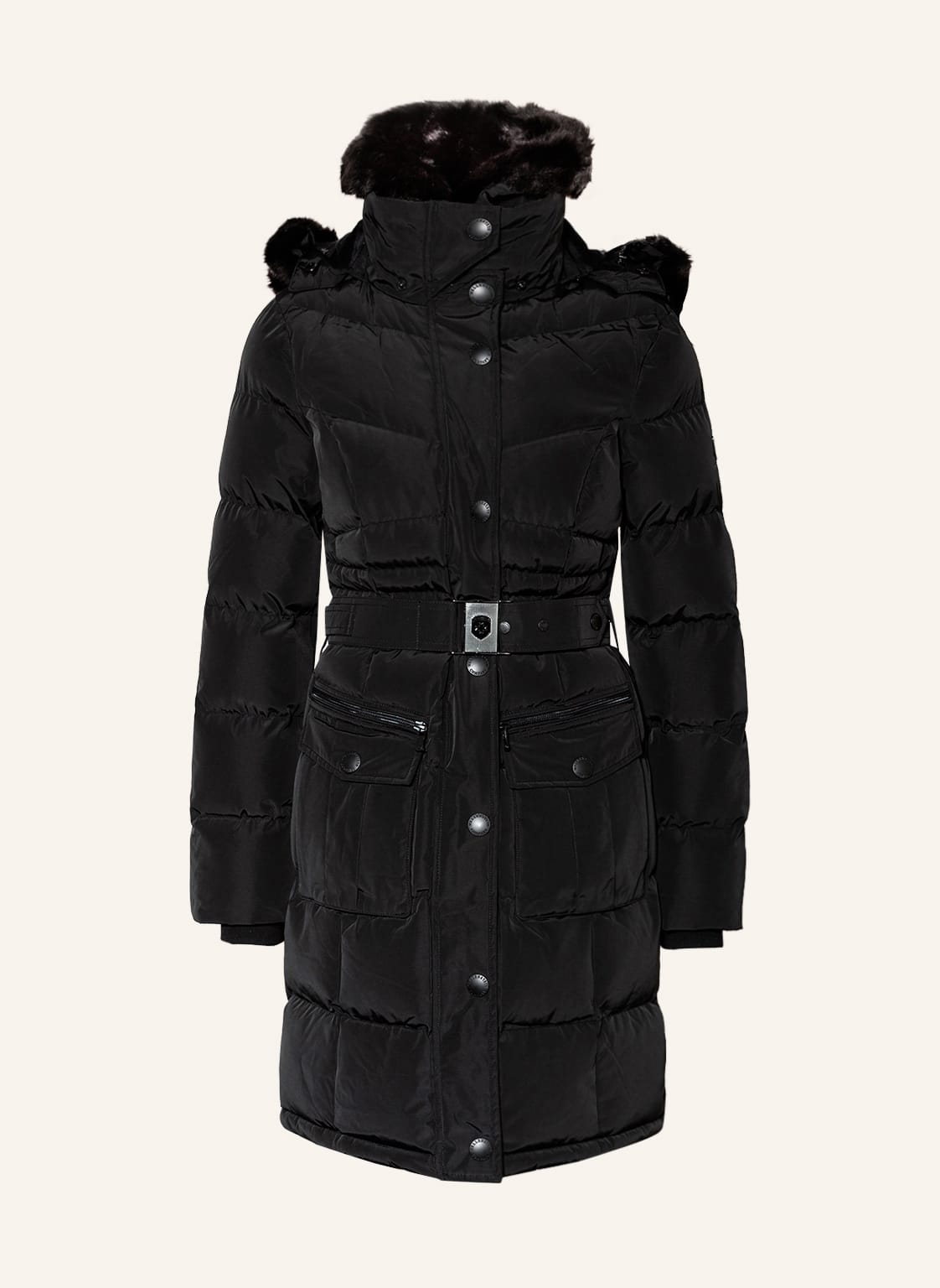 Image of Wellensteyn Mantel Opium Mit Kunstfellbesatz schwarz