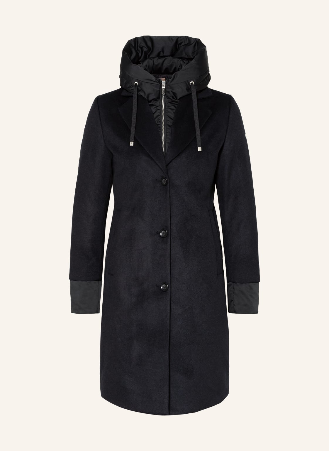 Image of Duno Daunenmantel Lisa Im Materialmix schwarz