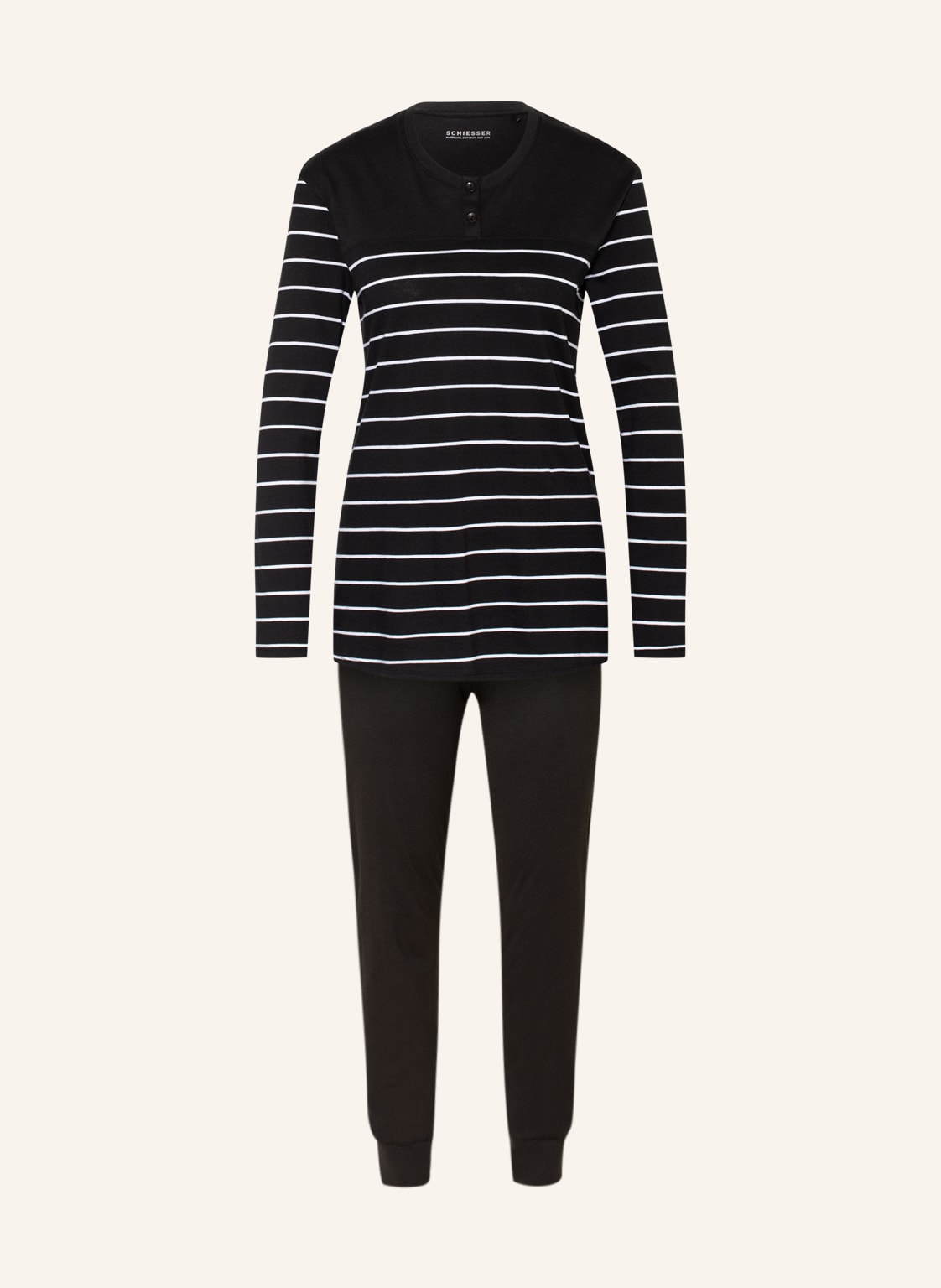 Image of Schiesser Schlafanzug Selected! Premium Inspiration schwarz