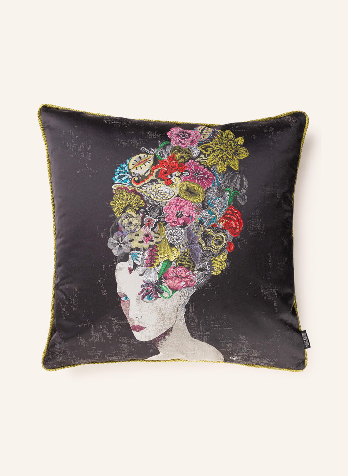 Image of Rohleder Dekokissen Iris Mit Federfüllung schwarz