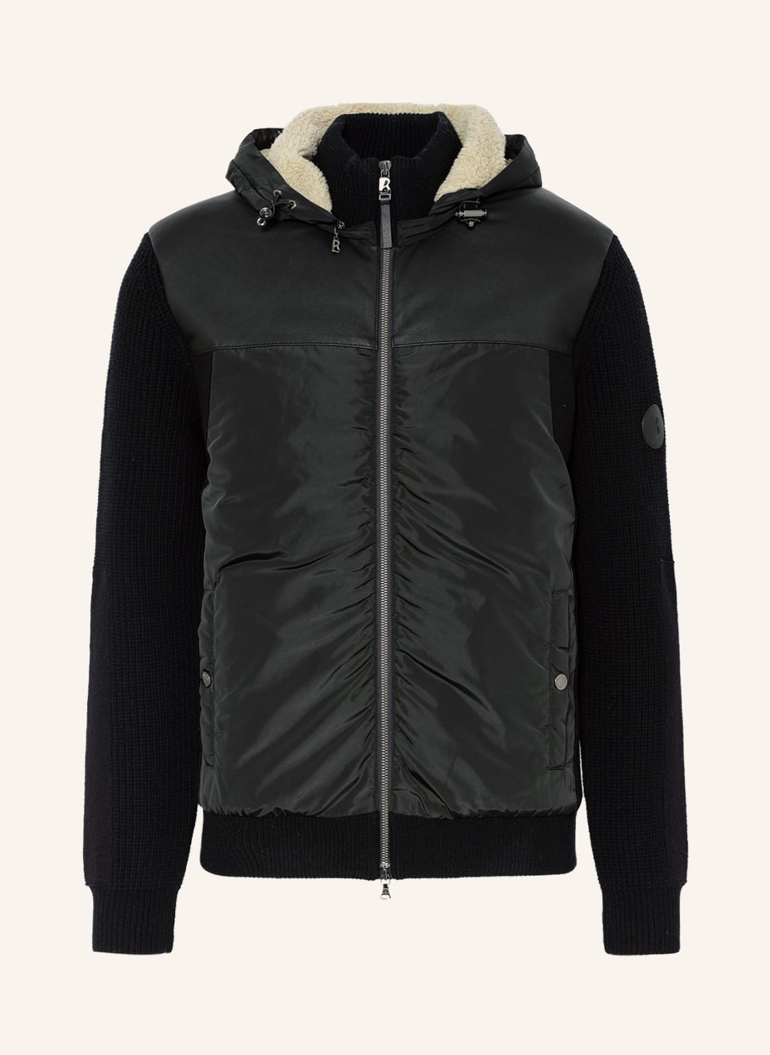 Image of Bogner Strickjacke Flavin Im Materialmix schwarz