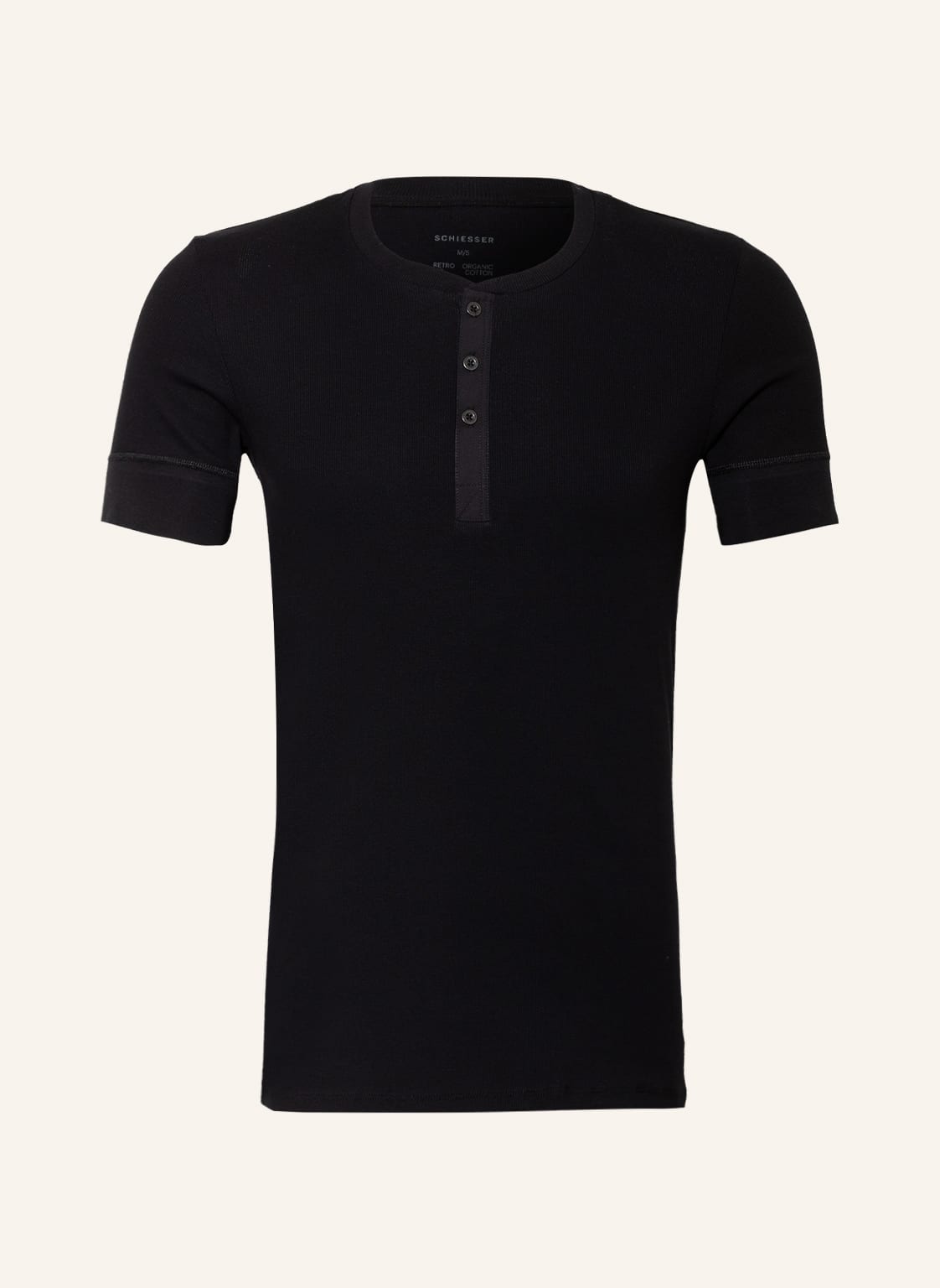 Image of Schiesser T-Shirt Retro Rib schwarz