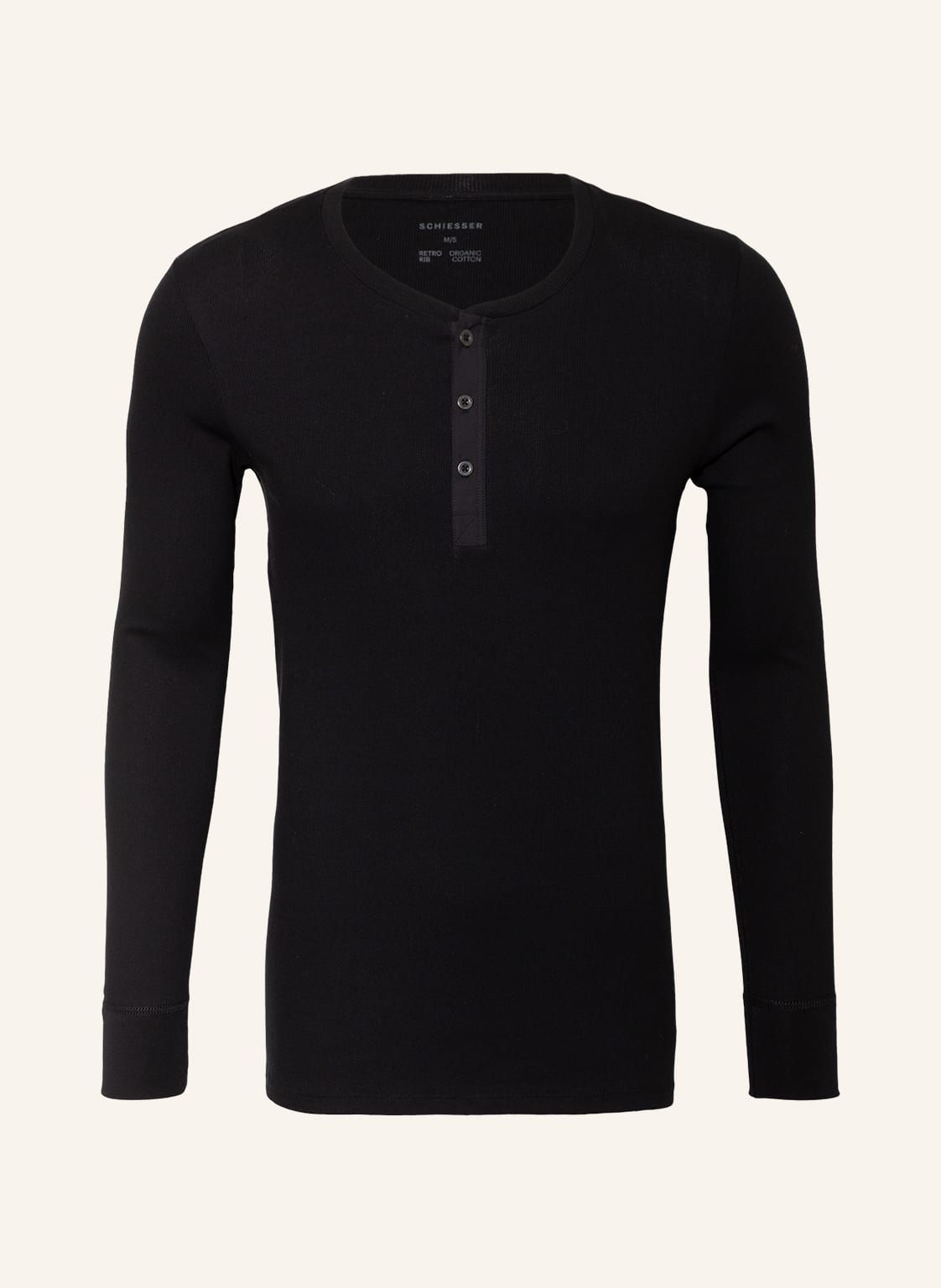 Image of Schiesser Longsleeve Retro Rib schwarz
