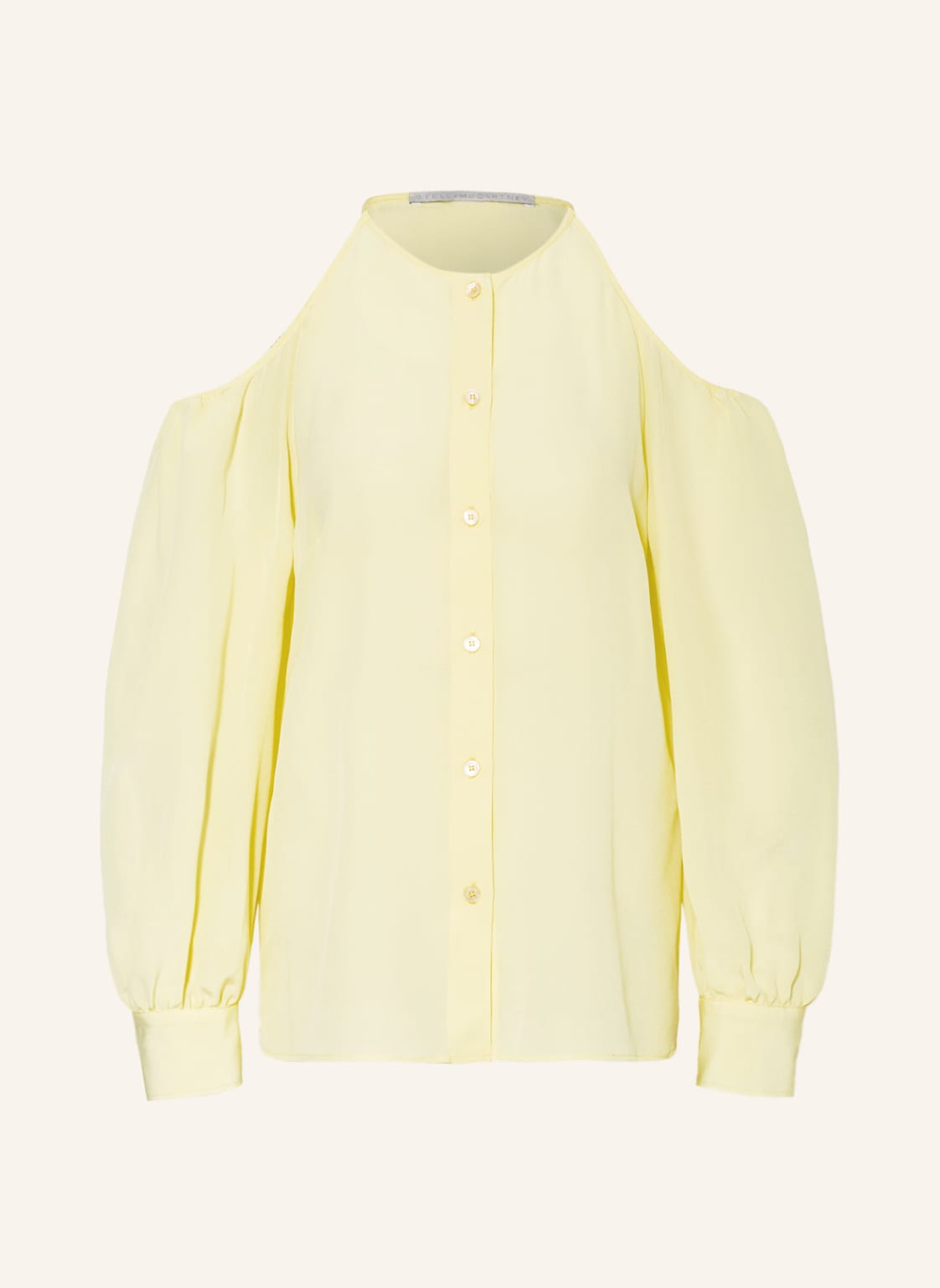 Image of Stella Mccartney Cold-Shoulder-Bluse Aus Seide gelb