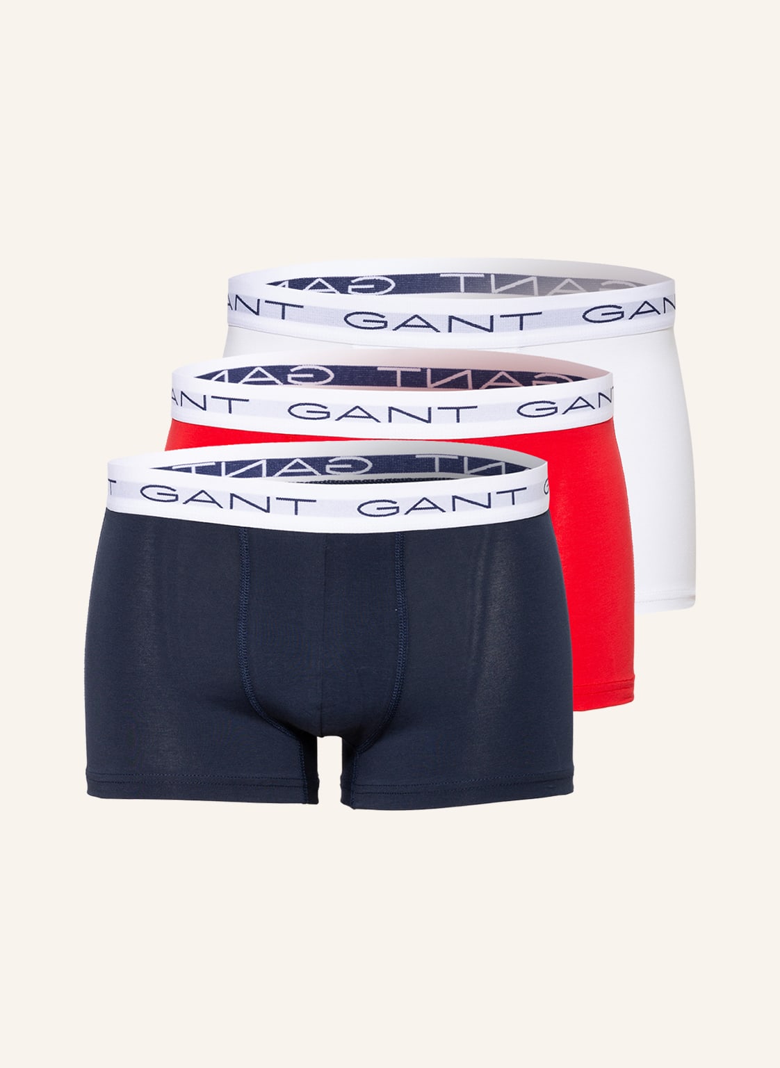 Image of Gant 3er-Pack Boxershorts rot