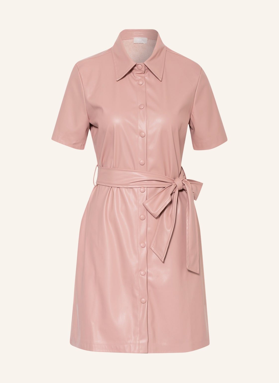 Image of Mrs & Hugs Hemdblusenkleid In Lederoptik rosa