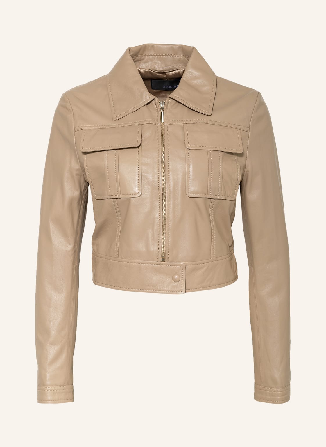 Image of Studio Ar Leder-Overjacket Alena braun