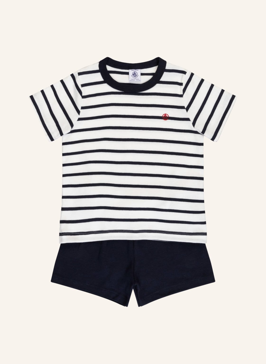 Image of Petit Bateau Shorty-Schlafanzug blau