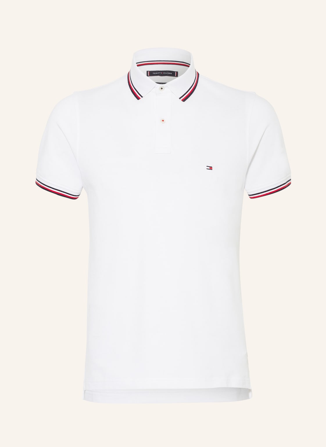 Image of Tommy Hilfiger Piqué-Poloshirt Slim Fit weiss