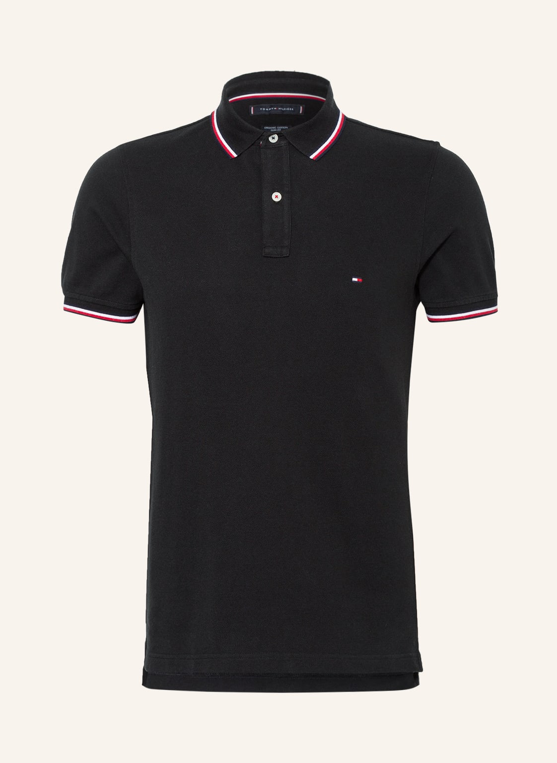 Image of Tommy Hilfiger Piqué-Poloshirt Slim Fit schwarz