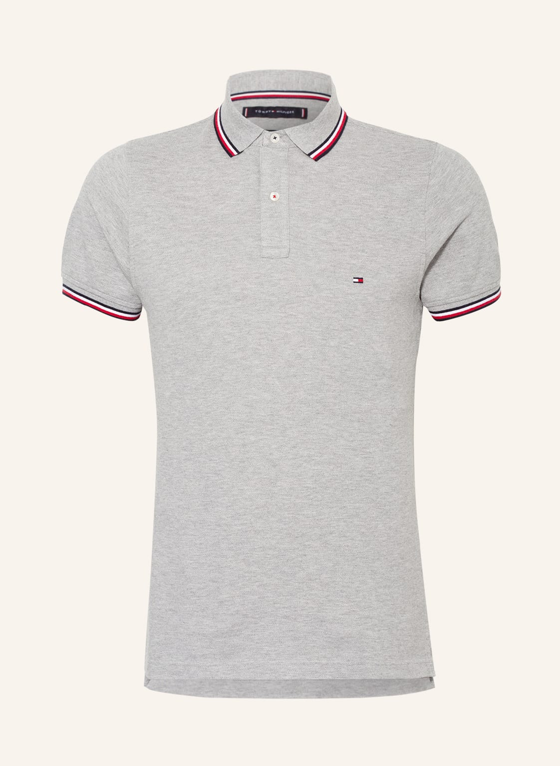 Image of Tommy Hilfiger Piqué-Poloshirt Slim Fit grau