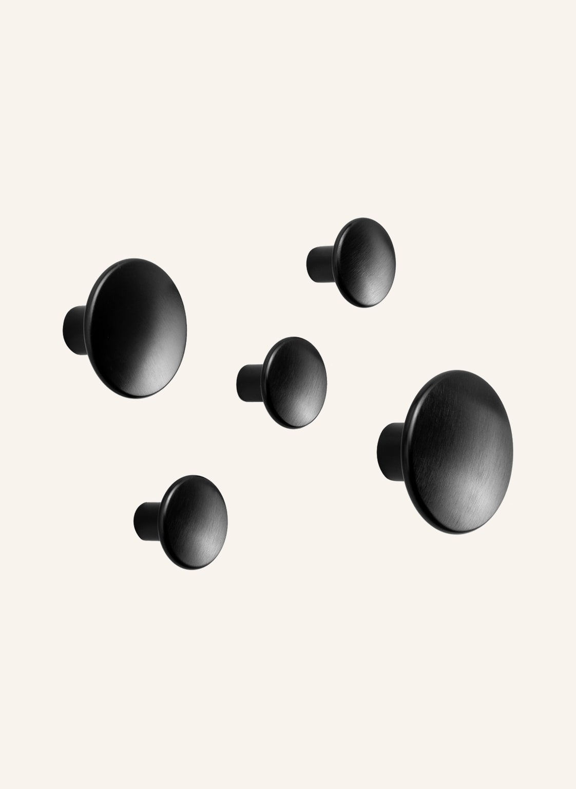 Image of Muuto 5-Tlg. Wandhaken-Set Dots Metal schwarz