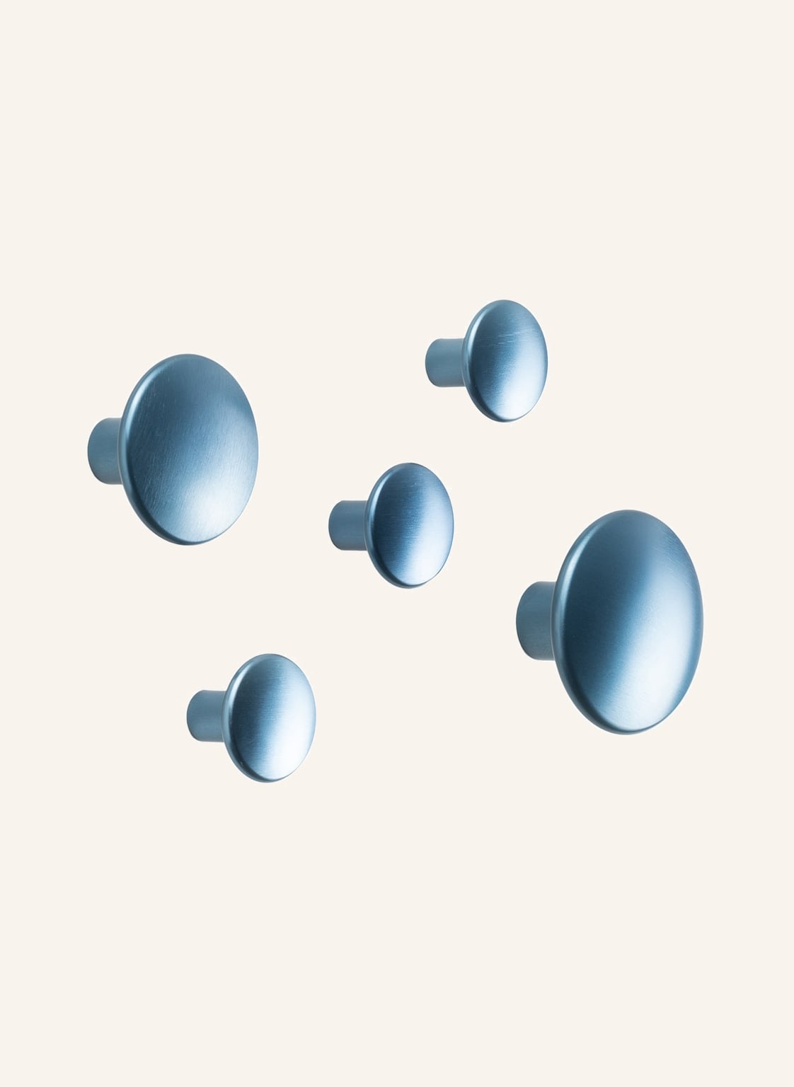 Image of Muuto 5-Tlg. Wandhaken-Set Dots Metal blau