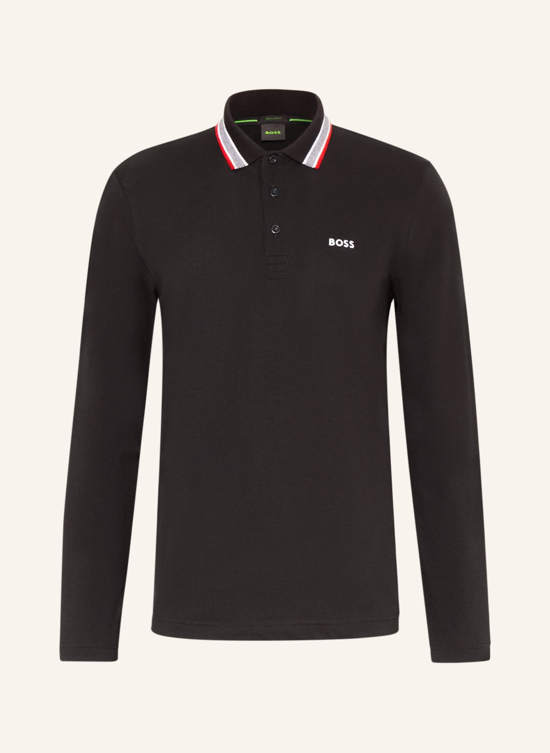Image of Boss Piqué-Poloshirt Plisy Curved Regular Fit schwarz