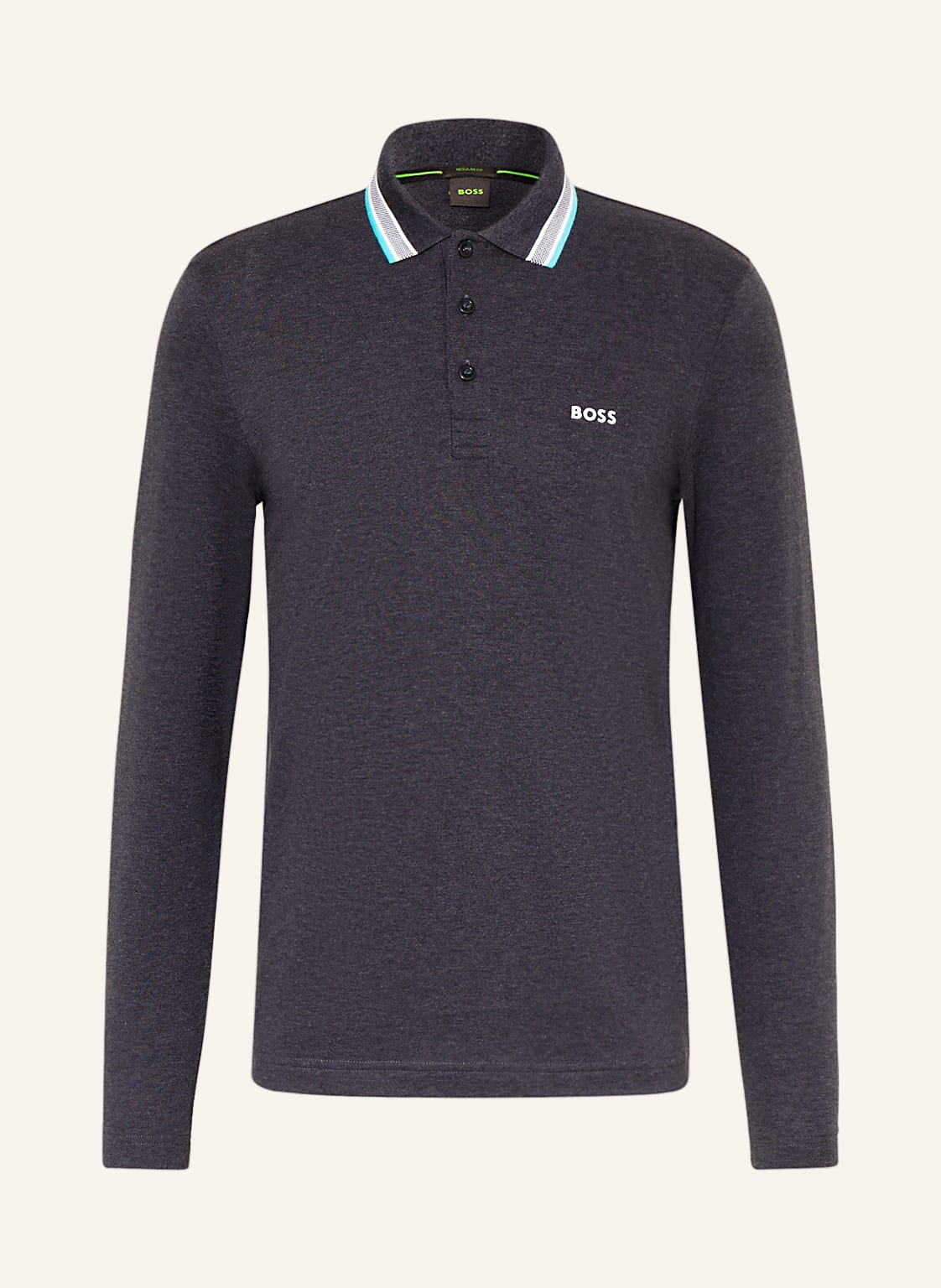 Image of Boss Piqué-Poloshirt Plisy Curved Regular Fit blau