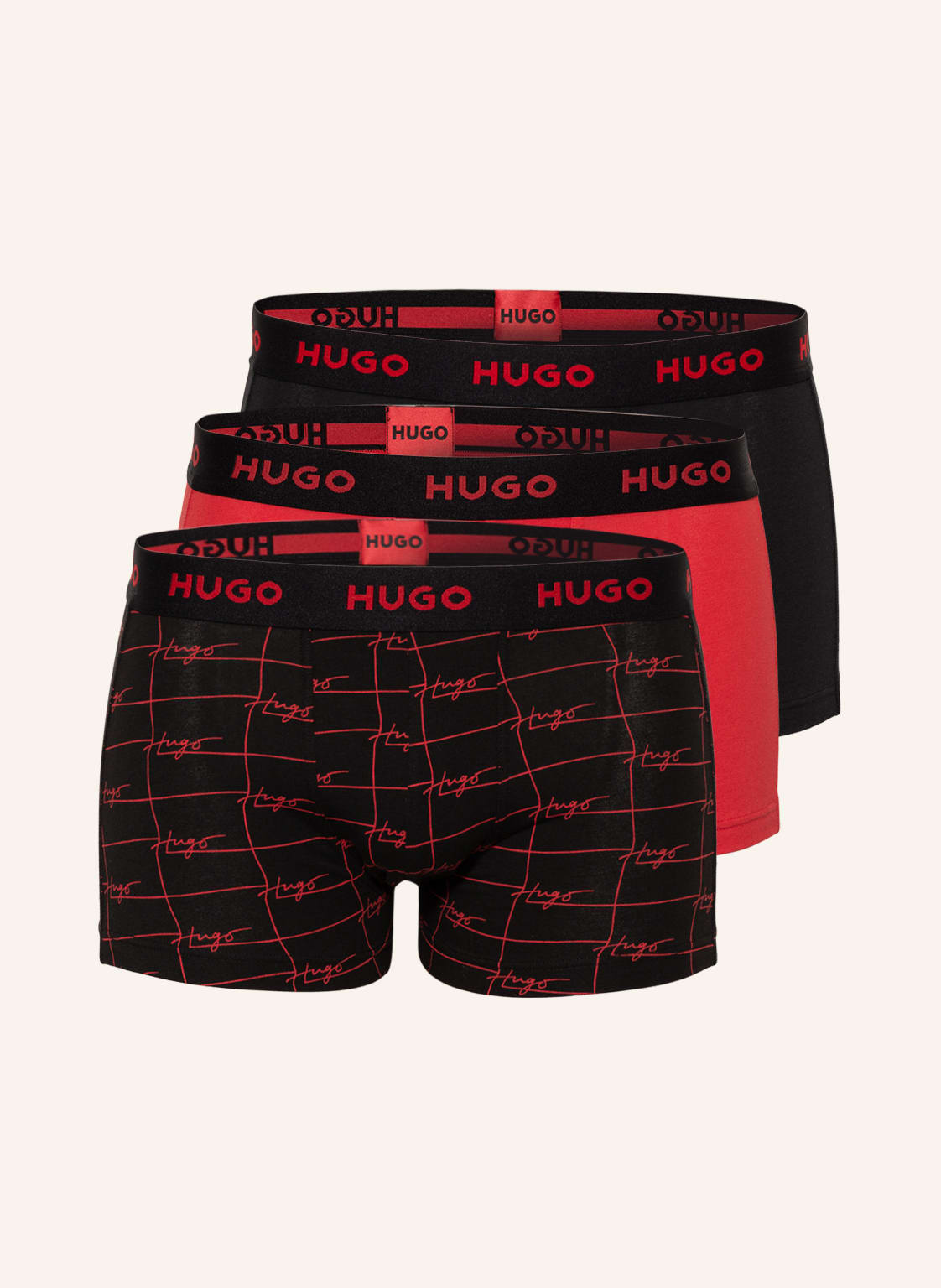 Image of Hugo 3er-Pack Boxershorts rot