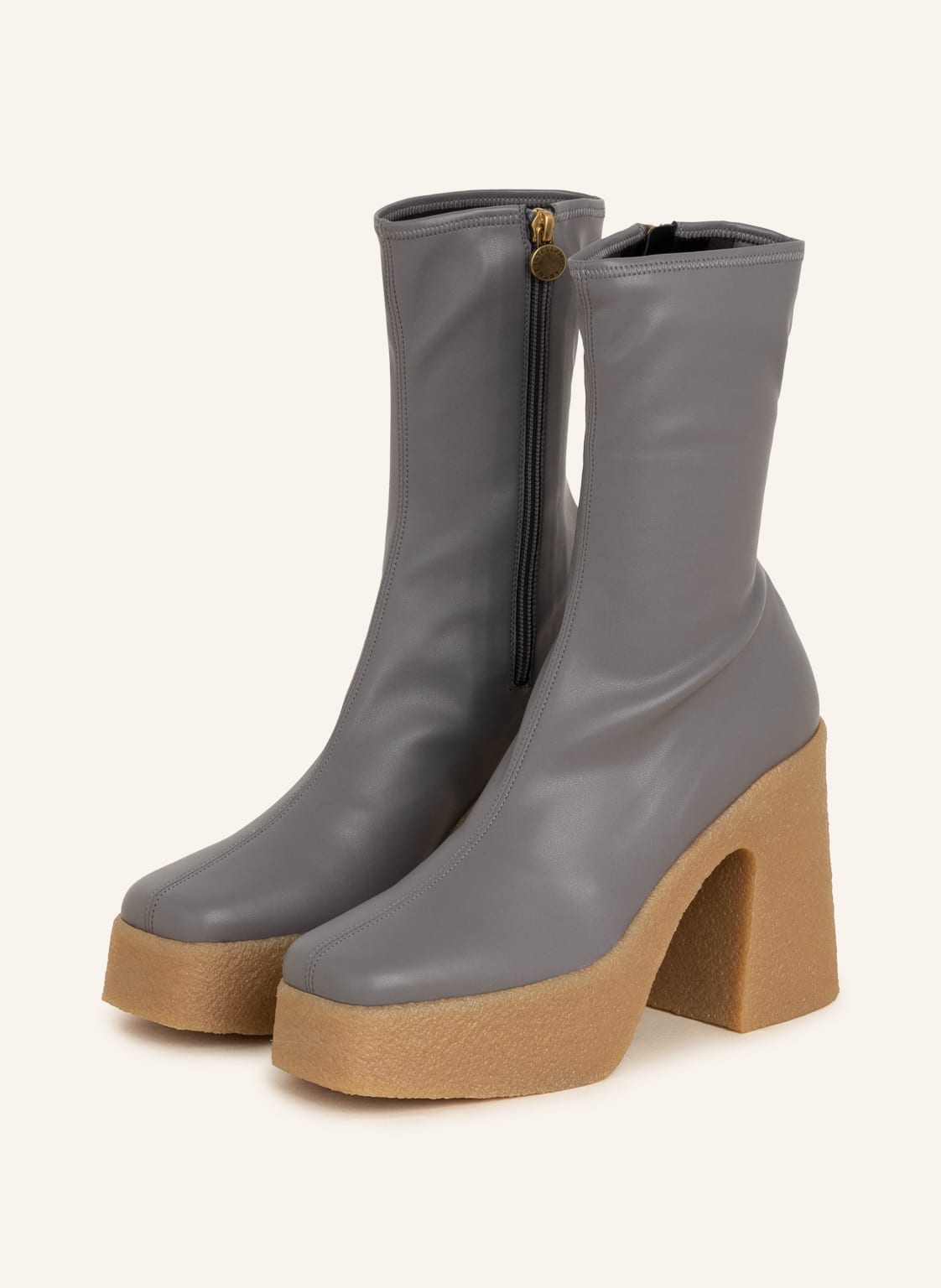 Image of Stella Mccartney Plateau-Stiefeletten Trance grau