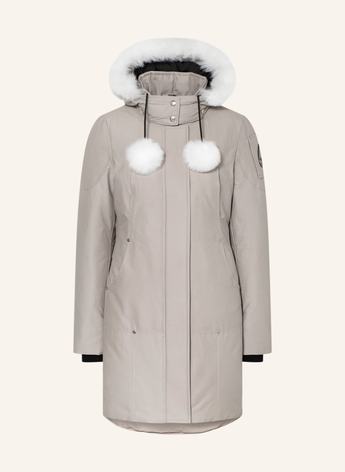 Image of Moose Knuckles Daunenparka Stirling Mit Abnehmbarer Kapuze Und Kunstpelz grau