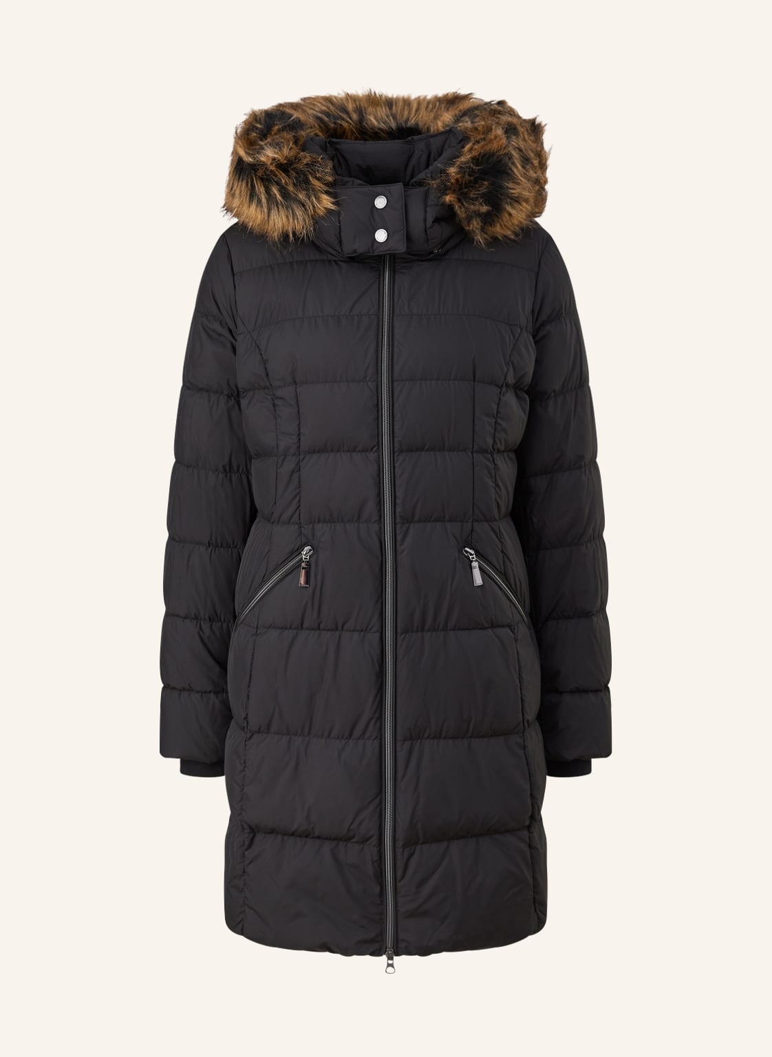 Image of Comma Daunenmantel Mit Abnehmbarer Kapuze schwarz