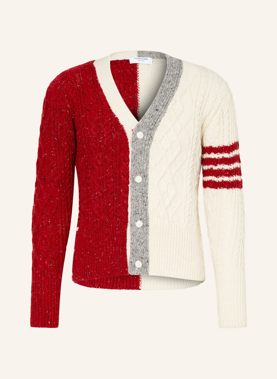 Image of Thom Browne. Strickjacke Mit Mohair rot